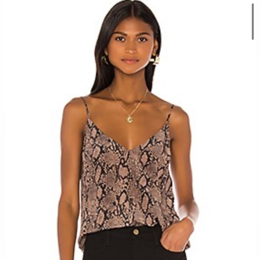 FRAME X Revolve silk animal snake print cami